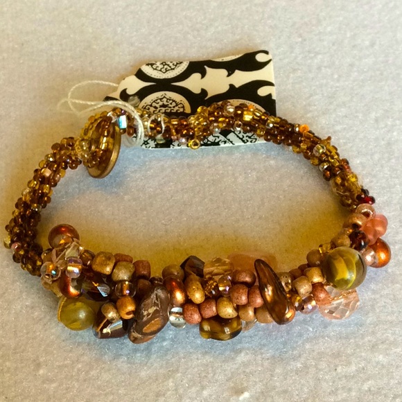 FINAL SALE PRICE CL Designs Crocheted Crystal Embellished Bracelet - Picture 1 of 5